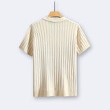 Skjorte tricotée elegant med korte ermer