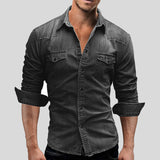 Cedrik – Skjorte i denim for herre med Vintage-look