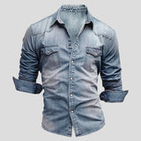 Cedrik – Skjorte i denim for herre med Vintage-look