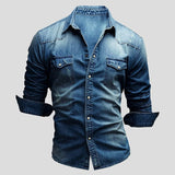 Cedrik – Skjorte i denim for herre med Vintage-look