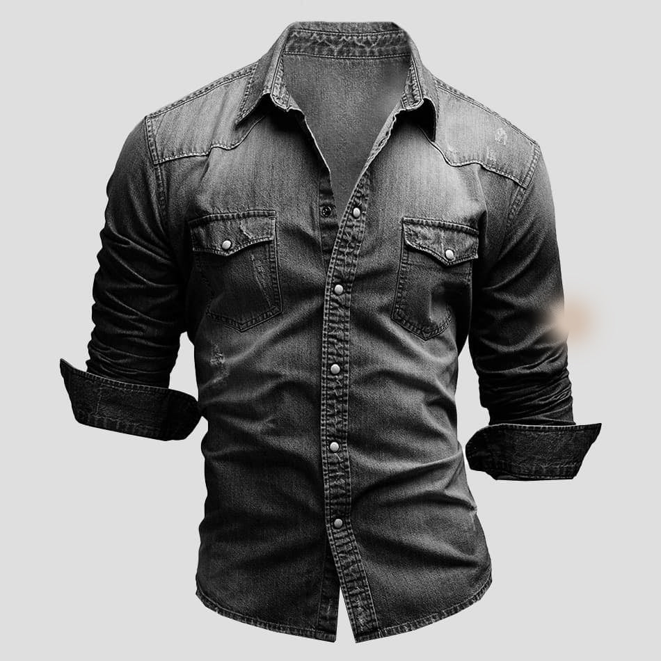 Cedrik – Skjorte i denim for herre med Vintage-look