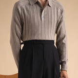 Jelle™ Elegant finstrikket poloskjorte for menn