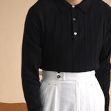 Jelle™ Elegant finstrikket poloskjorte for menn