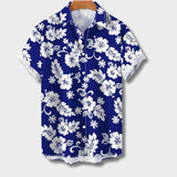 Mikael – Skjorte med korte ermer hawaii med blomstermønster