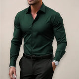Elegant profesjonell slim fit-skjorte for herre med stretch