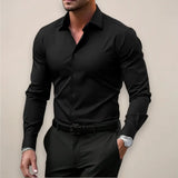 Elegant profesjonell slim fit-skjorte for herre med stretch