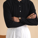Jelle™ Elegant finstrikket poloskjorte for menn