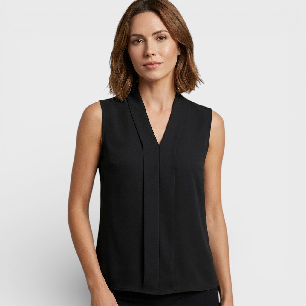 Johanne – Ermeløs bluse med V-utringning
