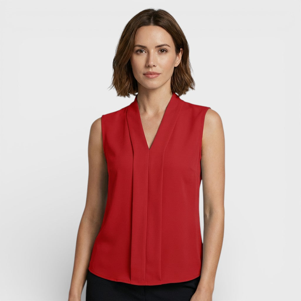 Johanne – Ermeløs bluse med V-utringning