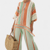 Elisabet – Elegant asymmetrisk topp og vide bukser