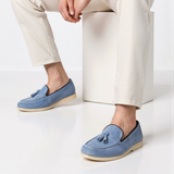 Beige mokkasin med frynser – Elegant og behagelig
