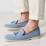 Beige mokkasin med frynser – Elegant og behagelig