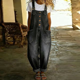 Maja – Buksedress i denim vintage myk med stropper justerbare