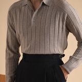 Jelle™ Elegant finstrikket poloskjorte for menn