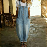 Maja – Buksedress i denim vintage myk med stropper justerbare
