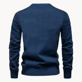 Strikkegenser for herre – genser Slim Fit i pustende bomullsblanding