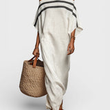 Nora – Maxikjole off-shoulder med flaggermusermer