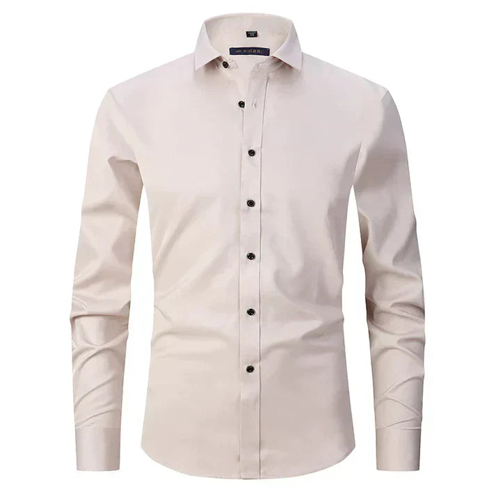 Brage – Skjorte med lange ermer klassisk for herre med moderne slim-snitt-Fit