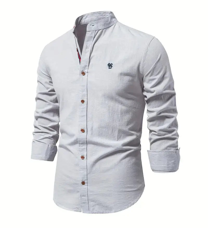 Elegant avslappet slim fit-herreskjorte med knapper