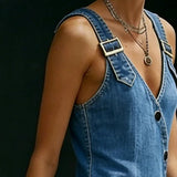 Vera – Longue denimkjole med knapper