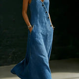 Vera – Longue denimkjole med knapper