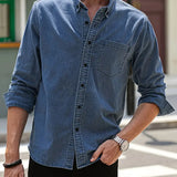 Daniel – Skjorte i denim med lange ermer avslappet med klassisk look