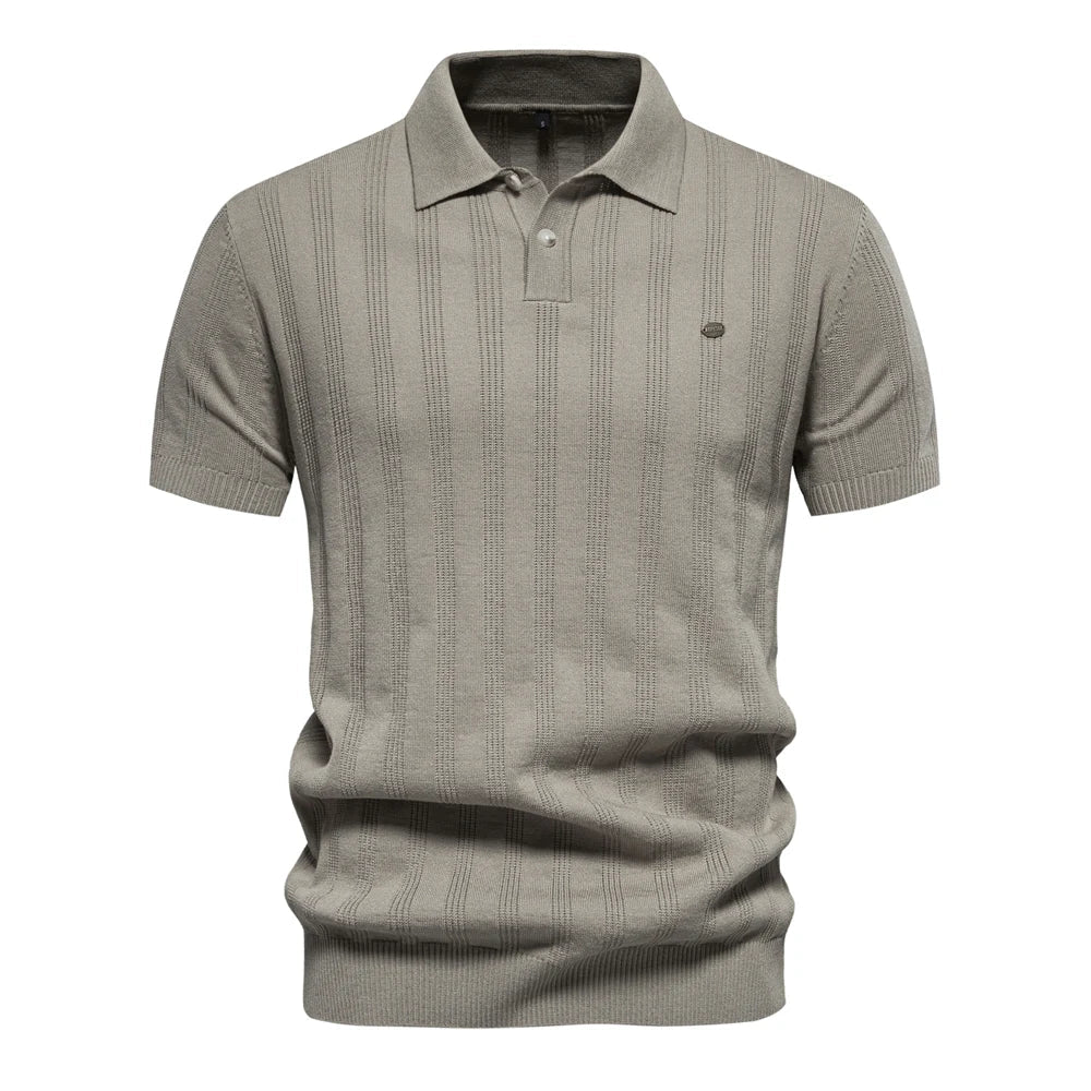 Bendik – Poloskjorte stripet chic strikket