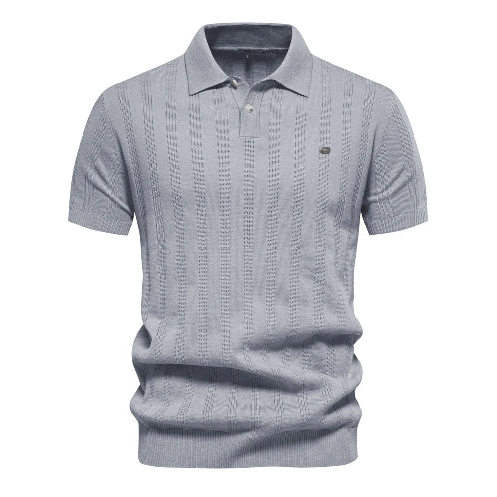 Bendik – Poloskjorte stripet chic strikket