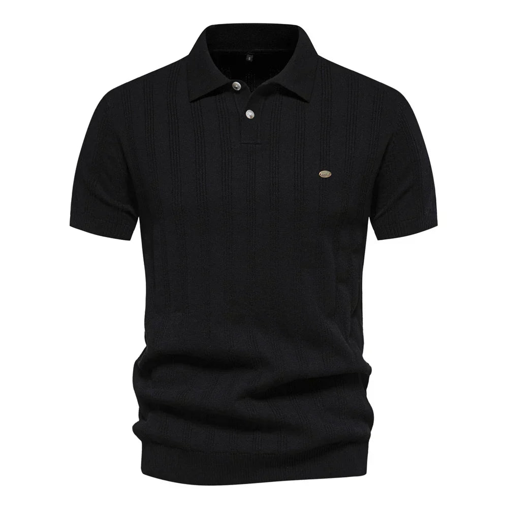 Bendik – Poloskjorte stripet chic strikket