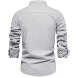 Elegant avslappet slim fit-herreskjorte med knapper