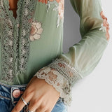 Bianca – Blondebluse med blomstertrykk