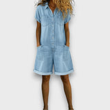 Johanne – Buksedress kort vintage i denim i bomull