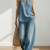 Ingvild – Todelt denimsett Vintage myk og vasket