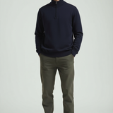 Herregenser med kvart glidelås – Sporty slim fit-genser med høy krage