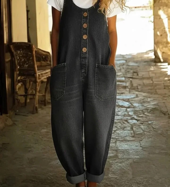 Rut – Buksedress i denim vintagevasket i bomull
