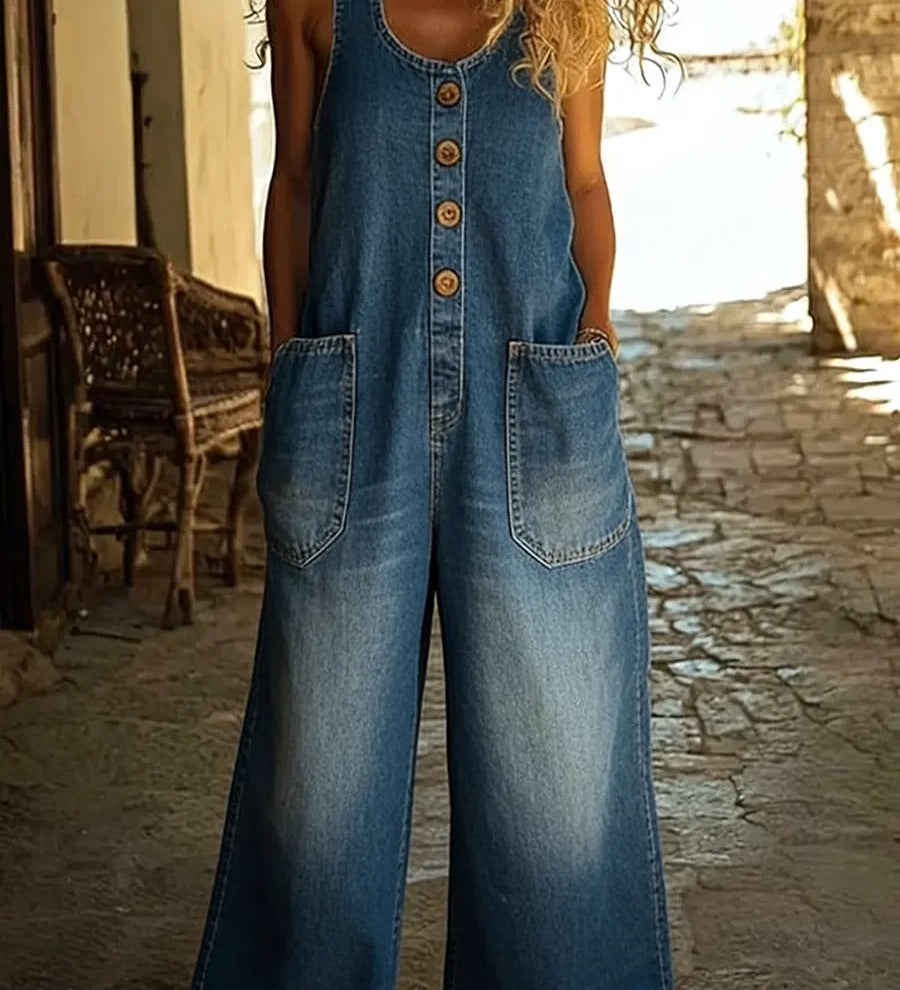 Rut – Buksedress i denim vintagevasket i bomull