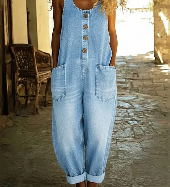 Rut – Buksedress i denim vintagevasket i bomull