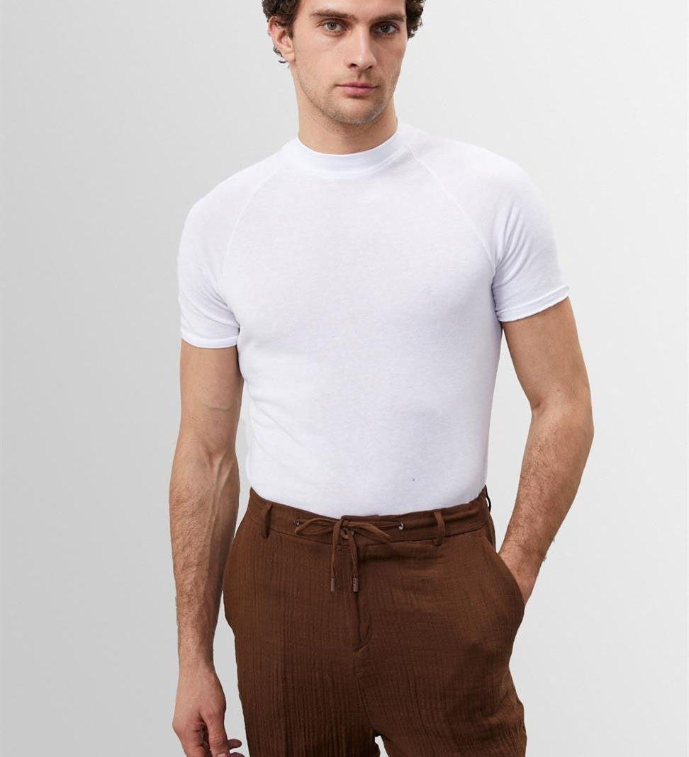 Joakim – T-skjorte hvit klassisk slim fit for herre